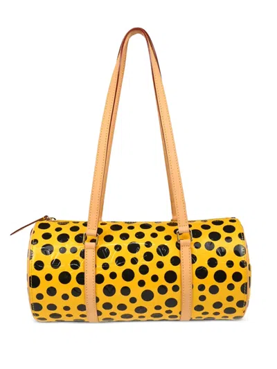 Pre-owned Louis Vuitton X Yayoi Kusama 2012 Papillon Infinity Dots Shoulder Bag In Yellow