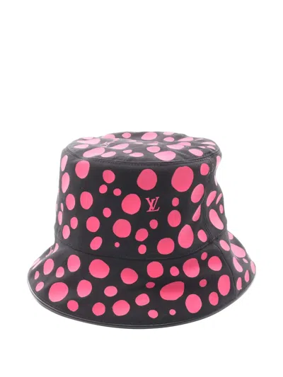 Pre-owned Louis Vuitton X Yayoi Kusama 2023 Polka-dot Bucket Hat In Black