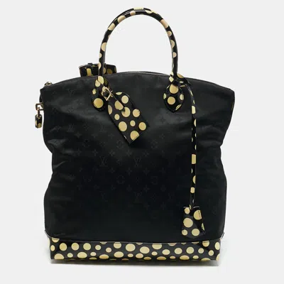 Pre-owned Louis Vuitton X Yayoi Kusama Black Monogram Nylon Vertical Lock It Mm Bag