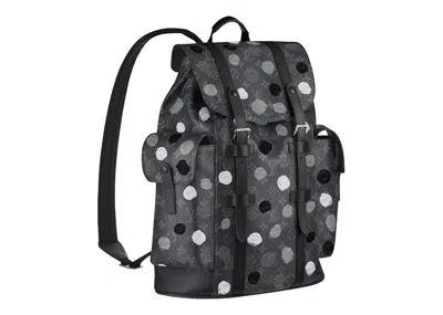 Pre-owned Louis Vuitton X Yayoi Kusama Christopher Mm Monogram Eclipse Black/ Monogram Eclipse Black/silver Backpack