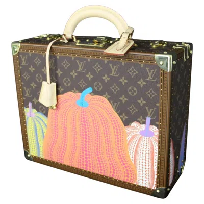 Pre-owned Louis Vuitton X Yayoi Kusama Limited Edition Monogram Pumpkin Cotteville 40 In Brown