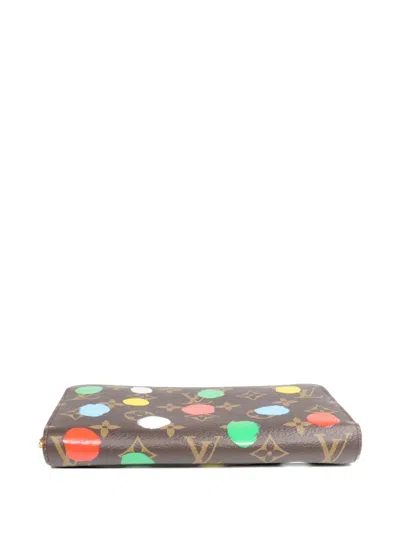 Pre-owned Louis Vuitton X Yayoi Kusama Monogram Zip Wallet In Brown
