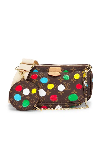 Pre-owned Louis Vuitton X Yayoi Kusama Painted Dots Monogram Multi Pochette Accessoires Shoulder Bag In Brown