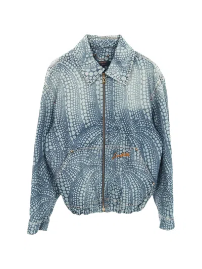 Pre-owned Louis Vuitton X Yayoi Kusama Pumpkin Denim Jacket In Blue