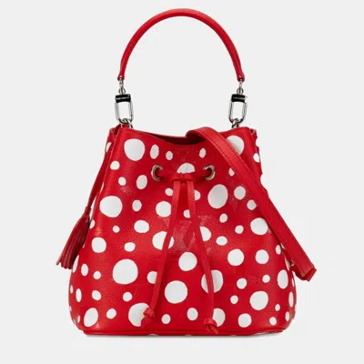 Pre-owned Louis Vuitton X Yayoi Kusama Red/white Leather Bb Neonoe Hobos