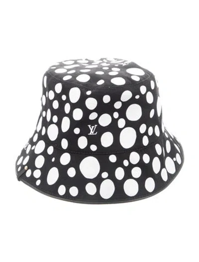 Pre-owned Louis Vuitton X Yayoi Kusama Reversible Infinity Dots Bucket Hat In Black/white