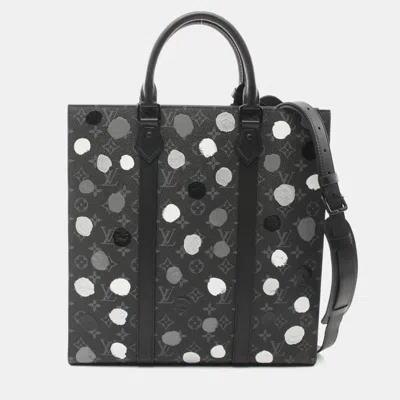 Pre-owned Louis Vuitton X Yayoi Kusama Sac Plat Black/ White Coated Canvas Leather Tote Bag