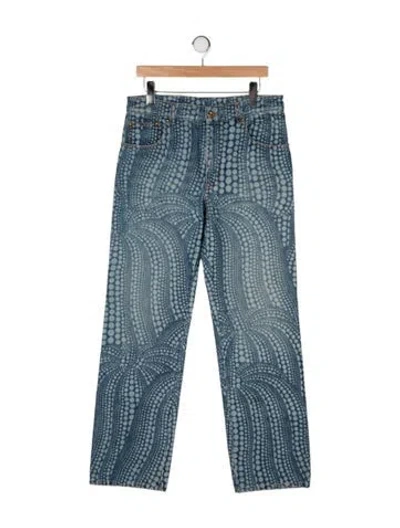 Pre-owned Louis Vuitton X Yayoi Kusama Straight-leg Jeans In Blue