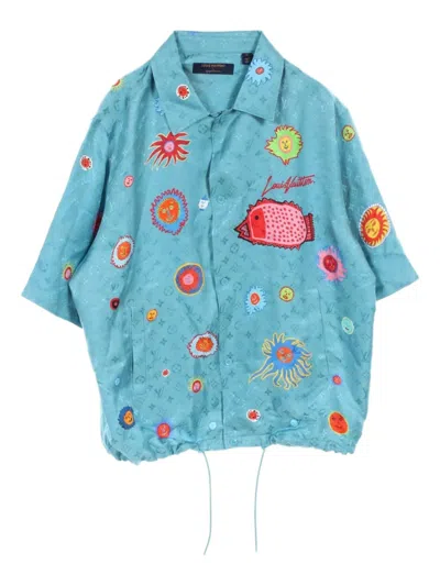 Pre-owned Louis Vuitton X Yk 2010s Monogram-pattern Shirt In Blue