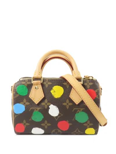 Pre-owned Louis Vuitton X Yk Nano Speedy Tote Bag In Brown