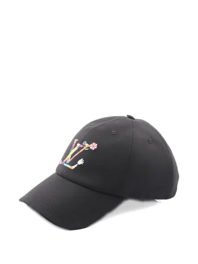 Pre-owned Louis Vuitton Xtakashi Murakami Superflat Cap In Black