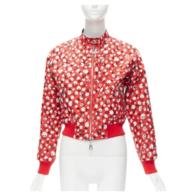 Pre-owned Louis Vuitton Yayoi Kusama 2023 Runway Reversible Red Infinity Dots Bomber Fr34