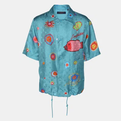 Pre-owned Louis Vuitton × Yayoi Kusama Multicolor Silk Monogram Faces Short Sleeve Shirt M