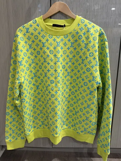 Pre-owned Louis Vuitton Yellow Blue Monogram Sweatshirt