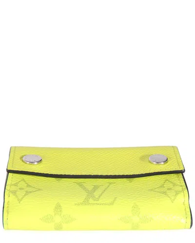 Pre-owned Louis Vuitton Yellow Coated Canvas, Leather Tiagrama Discovery Compact Wallet  (authentic Pre-loved)