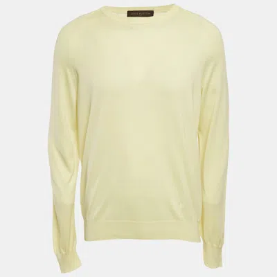 Pre-owned Louis Vuitton Yellow Cotton Knit Crewneck Sweatshirt Xl