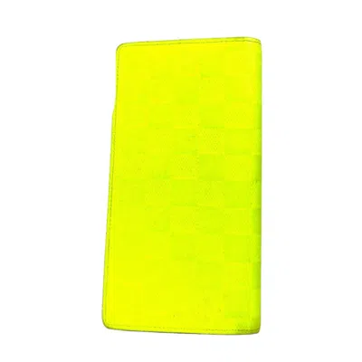 Pre-owned Louis Vuitton Yellow Damier Infini Long Wallet (bi-fold) ()