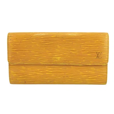 Pre-owned Louis Vuitton Yellow Epi Leather Long Wallet (bi-fold) ()