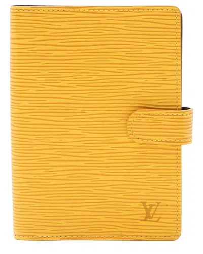 Pre-owned Louis Vuitton Yellow Epi Leather Small Agenda Cover (authentic Pre-loved)