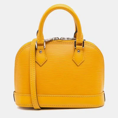 Pre-owned Louis Vuitton Yellow Epi Nano Alma