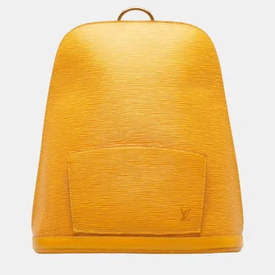 Pre-owned Louis Vuitton Yellow Leather Epi Gobelins Backpack