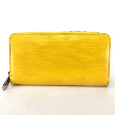 Pre-owned Louis Vuitton Yellow Leather Long Wallet (bi-fold) ()