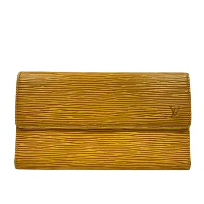 Pre-owned Louis Vuitton Yellow Leather Long Wallet (bi-fold) ()