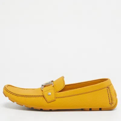 Pre-owned Louis Vuitton Yellow Leather Monte Carlo Loafers Size 46
