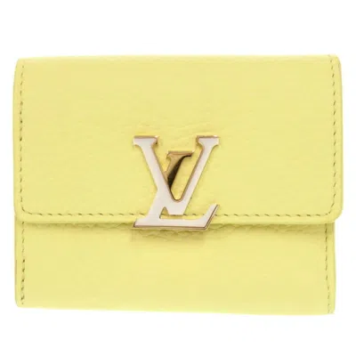 Pre-owned Louis Vuitton Yellow Leather Wallet (tri-fold) ()