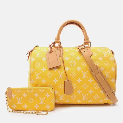 Pre-owned Louis Vuitton Yellow Monogram Speedy P9 Bandouliere 40