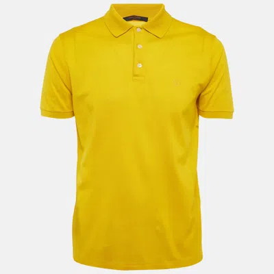 Pre-owned Louis Vuitton Yellow Pique Polo T-shirt M