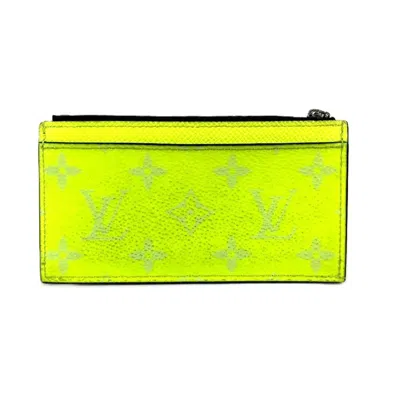 Pre-owned Louis Vuitton Yellow Taigarama Coin Purse/coin Case ()