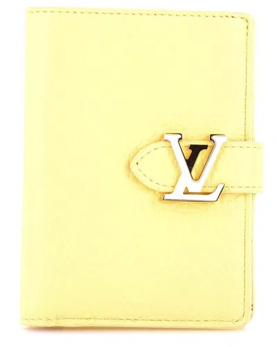 Pre-owned Louis Vuitton Yellow Taurillon Leather Lv Vertical Wallet Compact (authentic  Pre-loved)