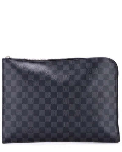 Pre-owned Louis Vuitton Zip Around Pochette Jour Damier Graphite Gm (authentic Pre-  Loved)