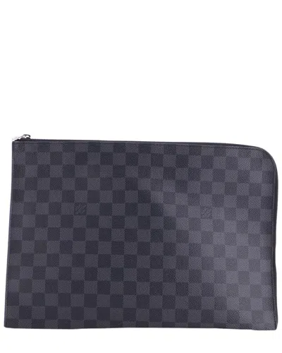 Pre-owned Louis Vuitton Zip Around Pochette Jour Damier Graphite Gm (authentic Pre-  Loved)