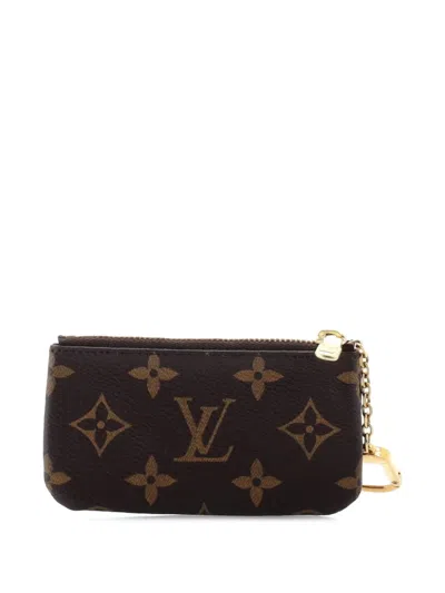 Pre-owned Louis Vuitton Zip Key Monogram Empreinte Leather Pouch In Brown