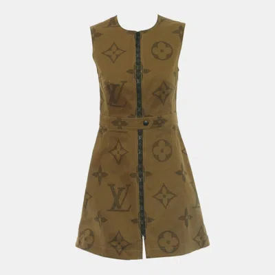 Pre-owned Louis Vuitton Zip Up Monogram Sleeveless Dress In Brown