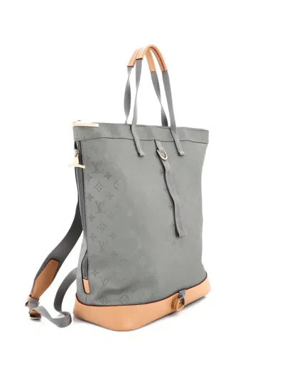 Pre-owned Louis Vuitton Zipped Tote Limited Edition Titanium Monogram Canvas Backpack In Gray