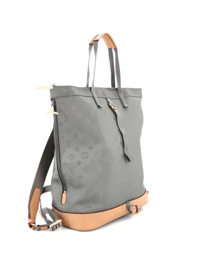 Pre-owned Louis Vuitton Zipped Tote Limited Edition Titanium Monogram Canvas Backpack In Gray