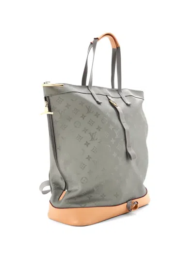 Pre-owned Louis Vuitton Zipped Tote Limited Edition Titanium Monogram Canvas Backpack In Gray