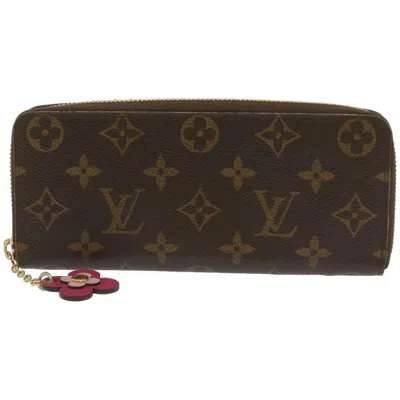 Pre-owned Louis Vuitton Zippy Burgundy Canvas Wallet  ()