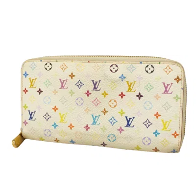 Pre-owned Louis Vuitton Zippy Canvas Wallet () In White