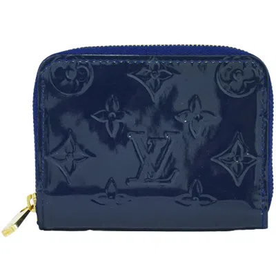 Pre-owned Louis Vuitton Zippy Coin Purse Blue Patent Leather Wallet  ()