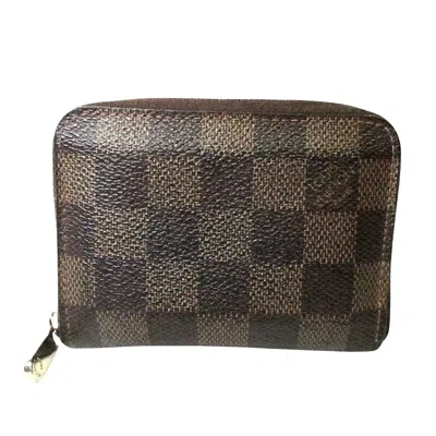 Pre-owned Louis Vuitton Zippy Coin Purse Brown Canvas Wallet  ()