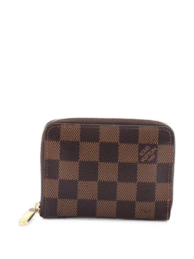 Pre-owned Louis Vuitton Zippy Coin Purse Damier Pouch In Brown