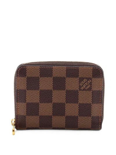 Pre-owned Louis Vuitton Zippy Coin Purse Damier Pouch In Brown