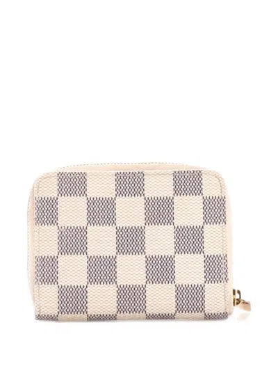 Pre-owned Louis Vuitton Zippy Coin Purse Damier Pouch In White