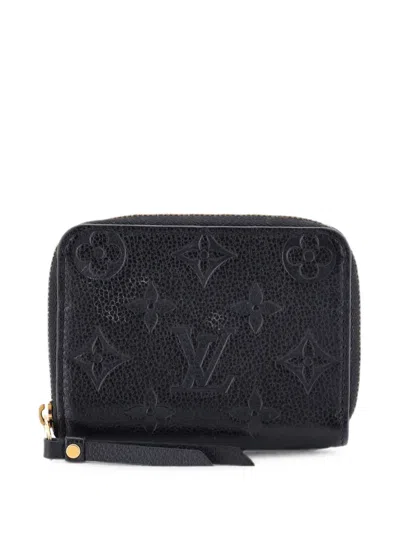 Pre-owned Louis Vuitton Zippy Coin Purse Monogram Empreinte Leather Pouch In Black