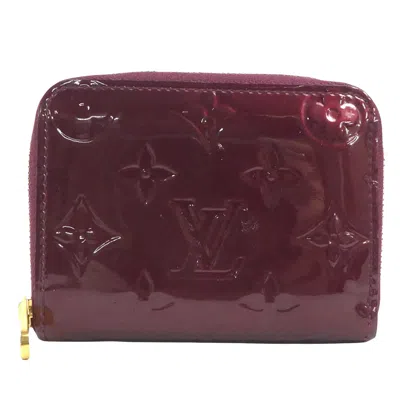 Pre-owned Louis Vuitton Zippy Coin Purse Patent Leather Wallet () In Red
