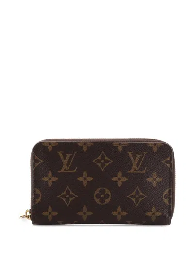 Pre-owned Louis Vuitton Zippy Compact Wallet Monogram Canvas Small Wallets In Brown